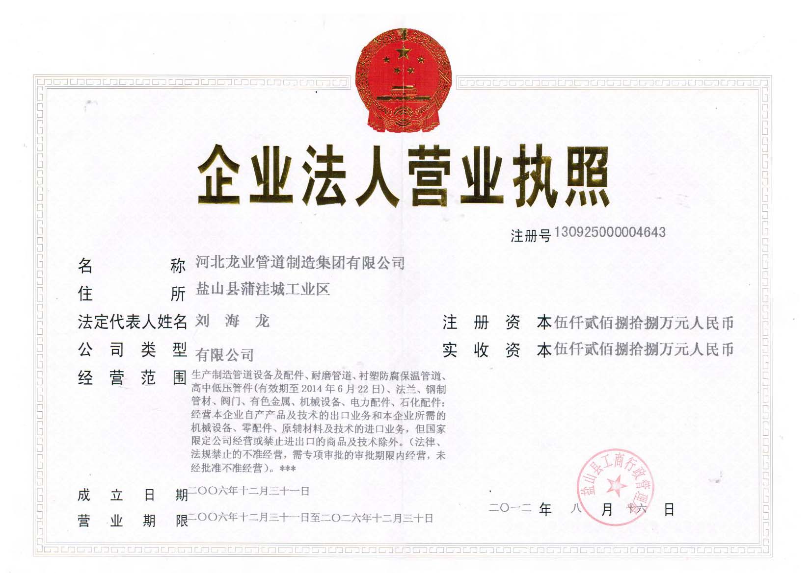 營業執照正本